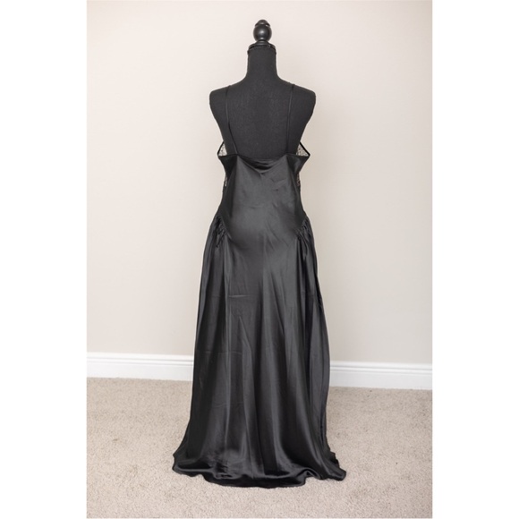 80s Black Lace See Through Natori Nightgown Saks Fifth Avenue Size M-L - Picture 6 of 7